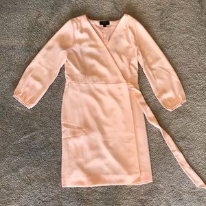 J.Crew pink crepe wrap dress